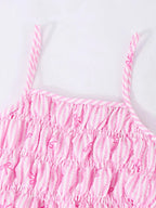 Girls' Striped Bowknot Halter Top and Pants 2-Piece Set
