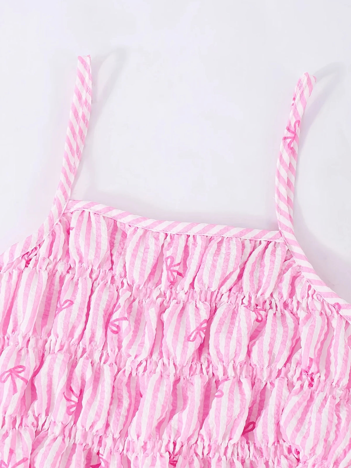 Girls' Striped Bowknot Halter Top and Pants 2-Piece Set