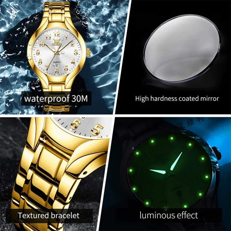 Men's Quartz Stainless Steel Watch with Calendar