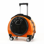 Portable Breathable Rolling Pet Carrier Backpack for Cats Dogs