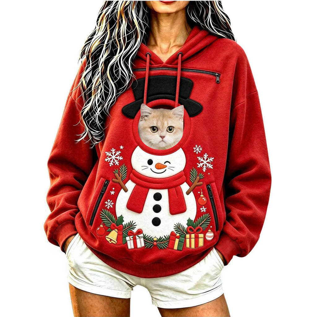 Unisex Christmas Pattern Pet Carrier Pouch Hoodie
