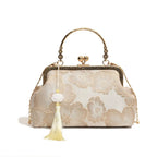Women's Luxury Embroidered Floral Evening Clutch Bag