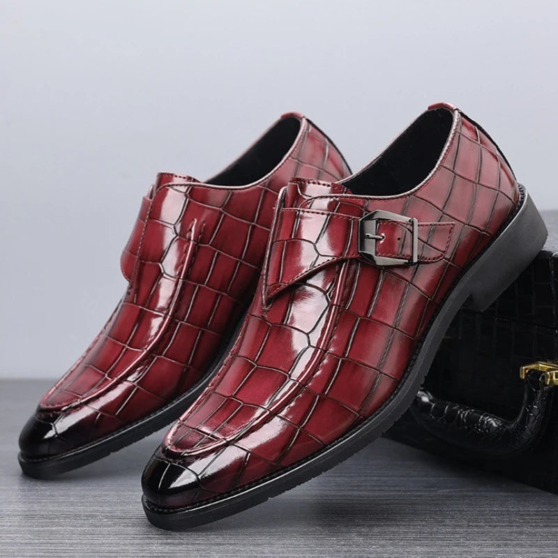 Men's Luxury Monk Strap Pointed Toe Dress Shoes
