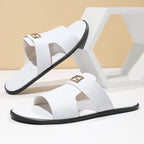 Men's Summer Metal Buckle Slip-On Flat Slippers