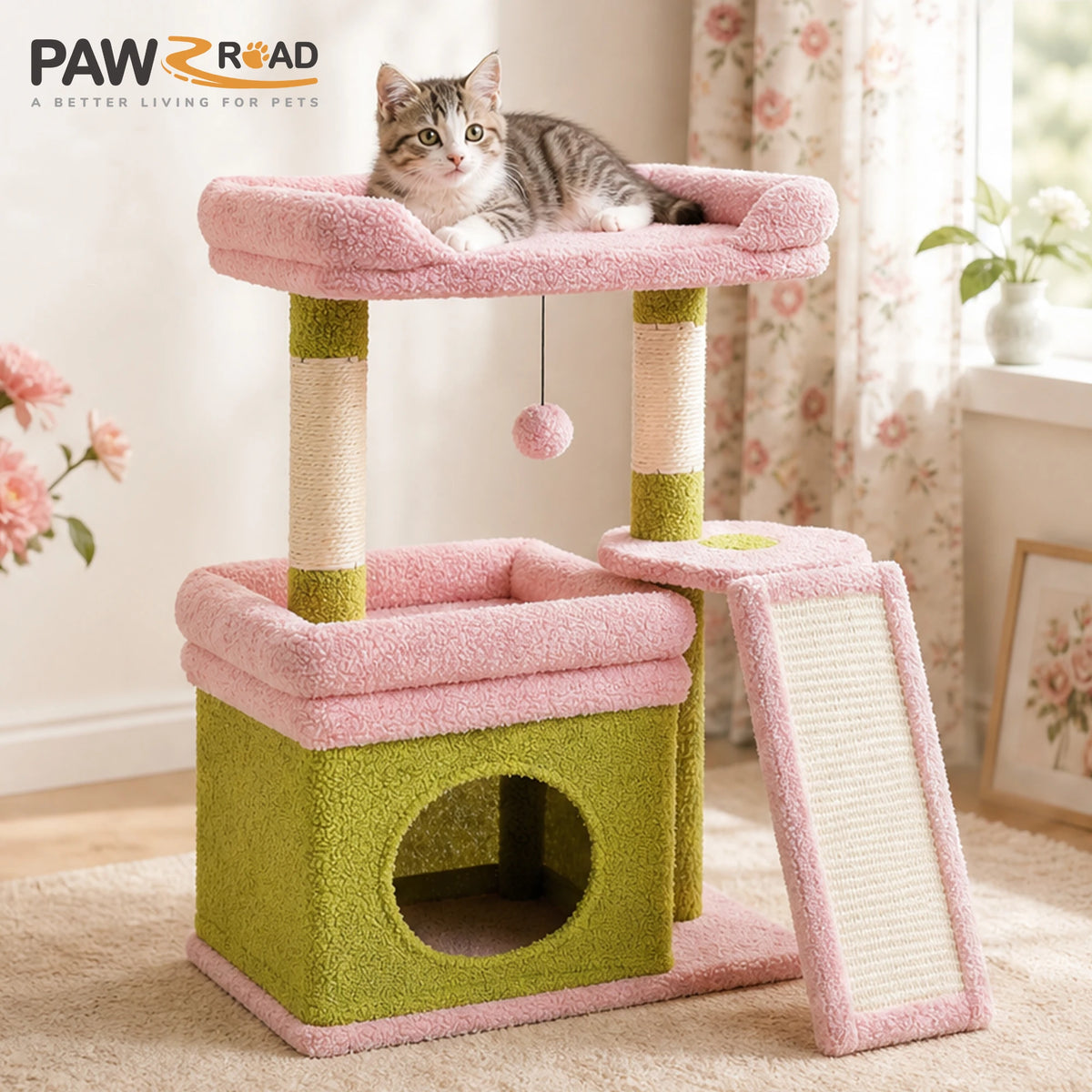 Small Cat Tree Tower Condo Scratching Post for Cats