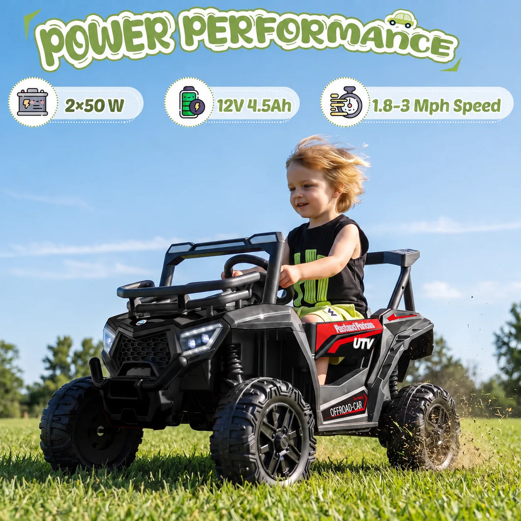 Kids 12V Electric Ride-On UTV Toy with Remote Control