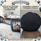 Foldable Pet Tunnel Tent Playpen for Cats Dogs