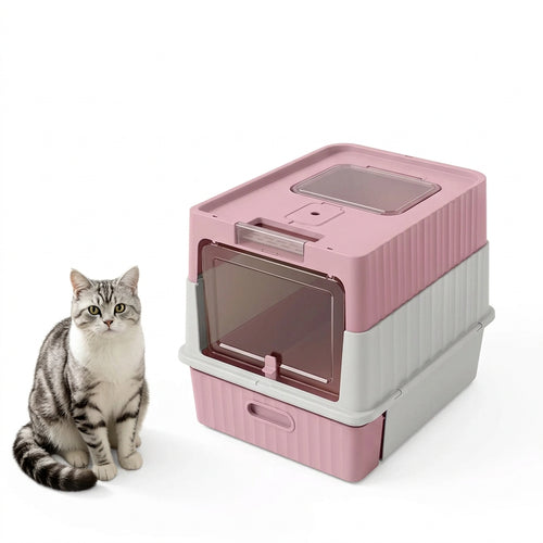 Draw-Out Fully Enclosed Pet Cat Litter Box with Shovel