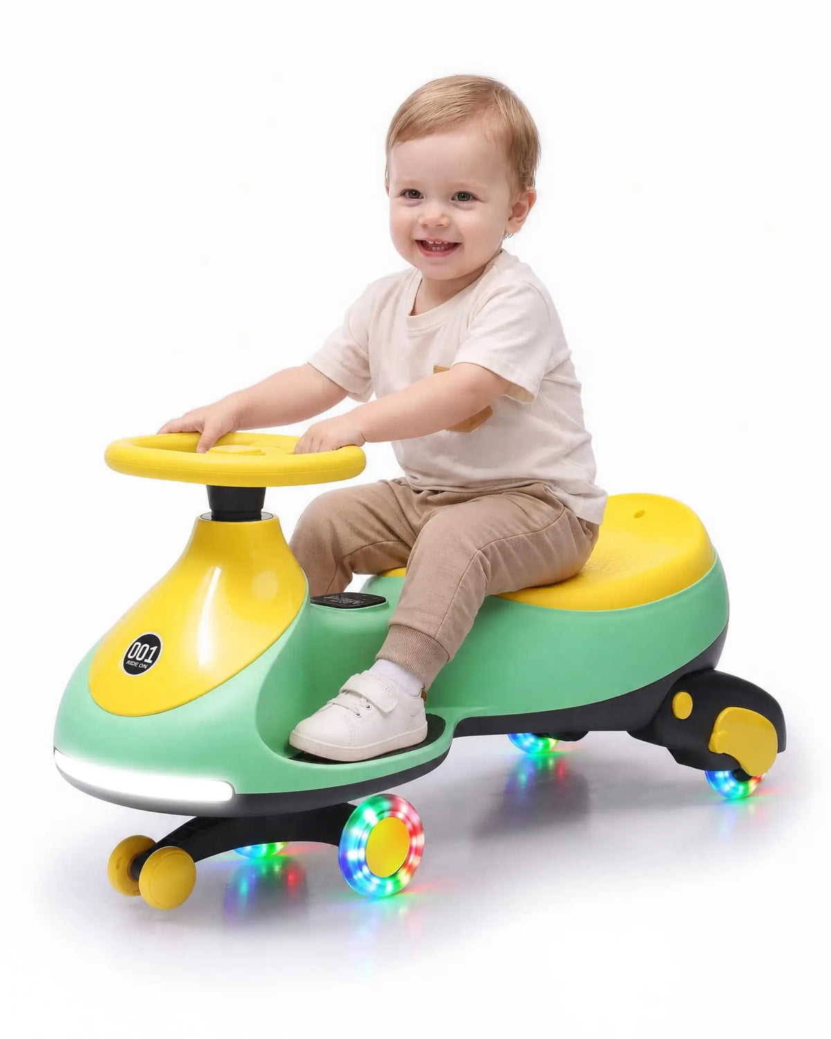 Kids 12V Electric Wiggle Car 2-in-1 Ride-On Toy