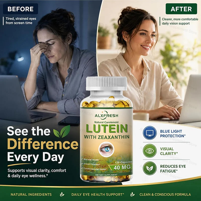 Lutein & Zeaxanthin Eye Health Supplement Capsules for Adults