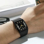 Men's Fashion Square Stainless Steel Quartz Wristwatch