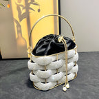 Women's Luxury Rhinestone Bucket Evening Clutch Bag