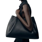 Women's Solid Color PU Leather Handbag Shoulder Tote Bag