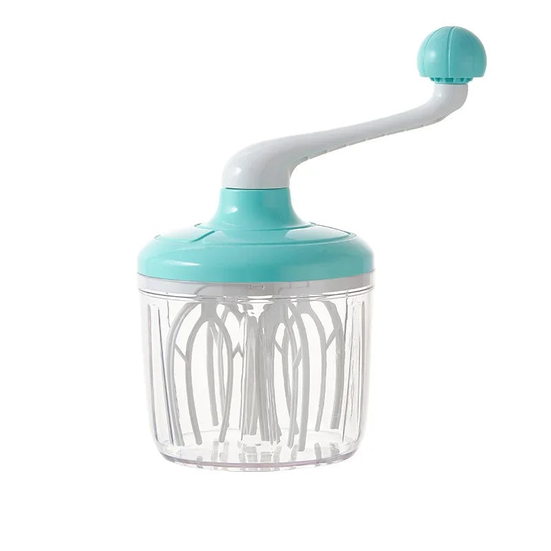 Manual Semi-Automatic Egg Beater with 6-Axis Whisk