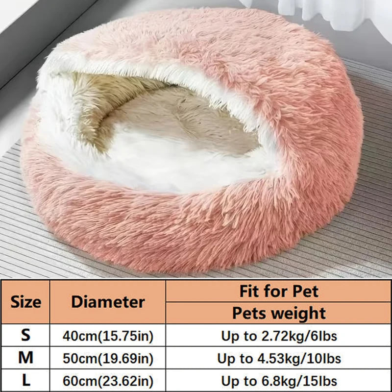 Shell-Shaped Plush Cat Bed for Small Dogs