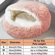 Shell-Shaped Plush Cat Bed for Small Dogs