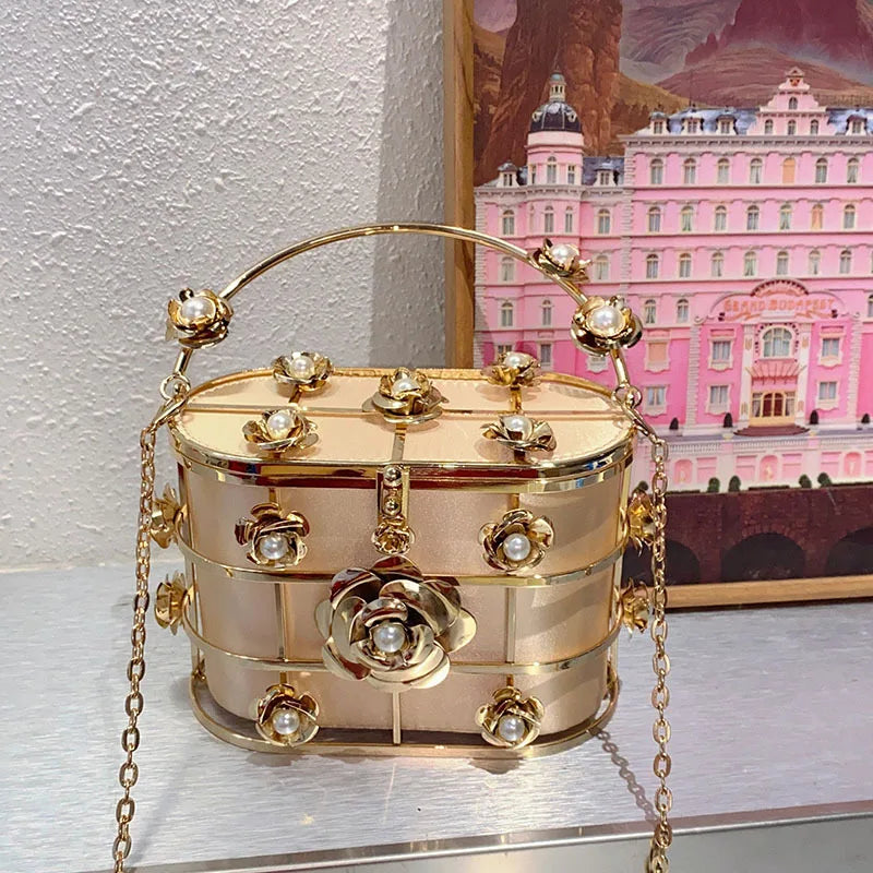 Women's Luxury Hollow Out Rhinestone Evening Clutch Bag