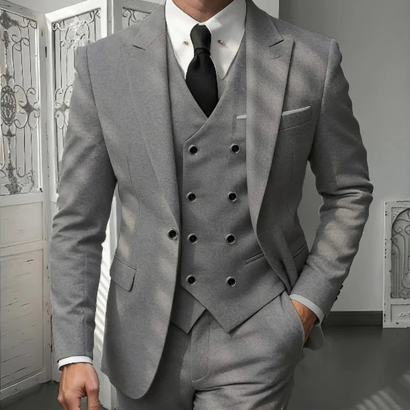 Men's Classic Slim Fit 3-Piece Suit Set