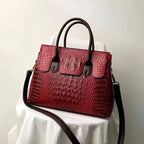 Women's Crocodile Pattern PU Leather Crossbody Tote Bag