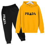 Kids' Printed Hooded Sweatshirt and Pants 2-Piece Set