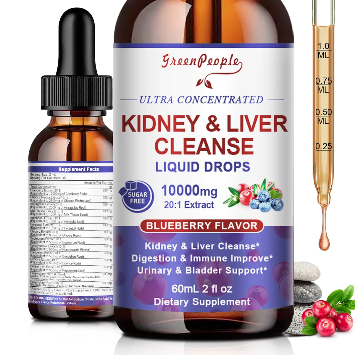 Cranberry Extract 1000mg Urinary Bladder Health Dietary Supplement Drops