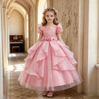 Girls' Long Formal Ball Gown Dress for Christmas and Weddings