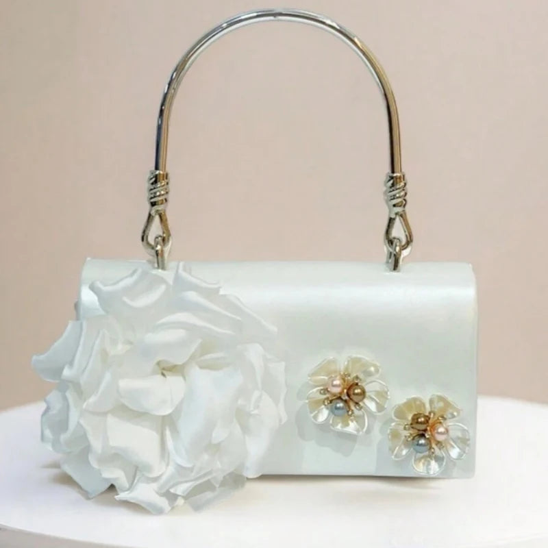 Women's Luxury Floral Handle Evening Crossbody Bag