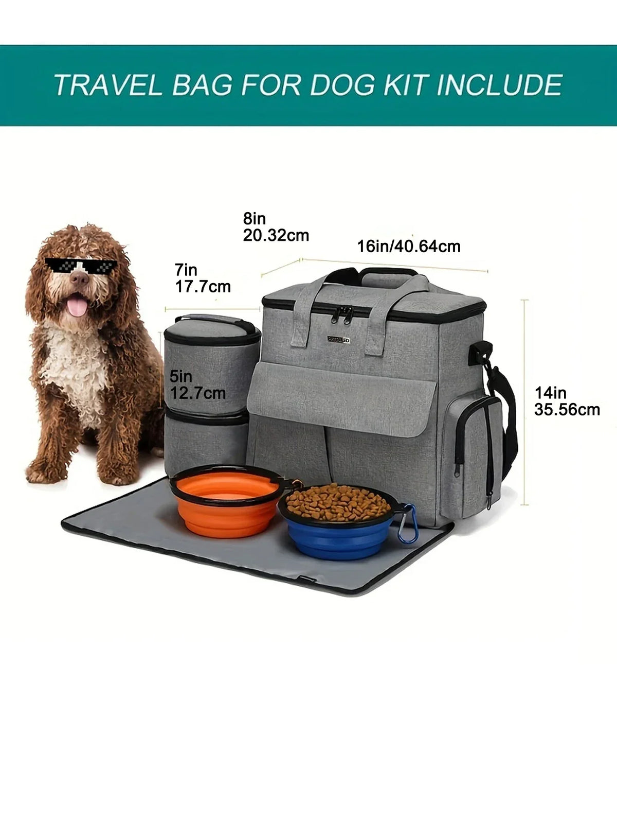 Large 6 PCS Airline Approved Dog Travel Bag Set
