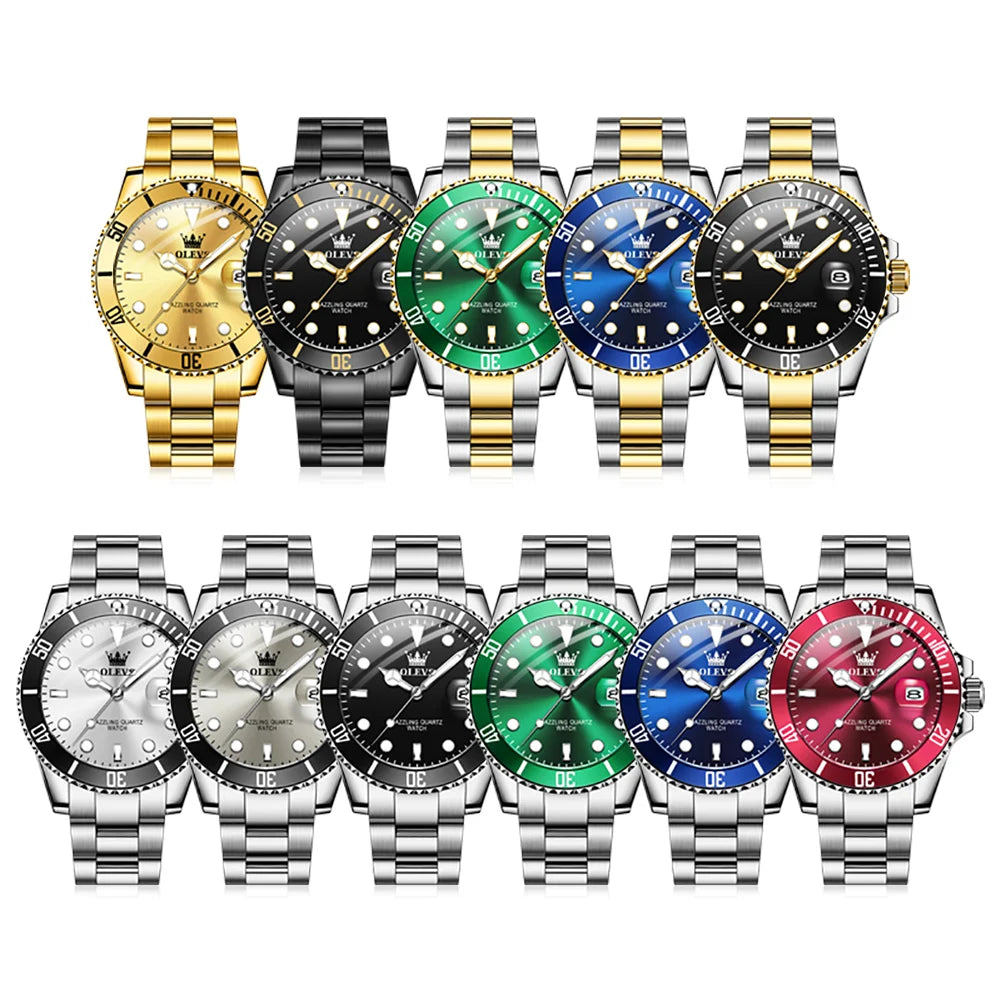Men's Quartz Stainless Steel Watch with Calendar