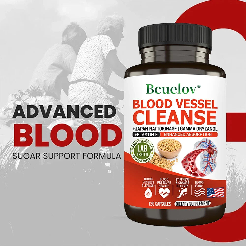 Vascular Cleansing Nattokinase Elastin F Oryzanol Dietary Supplement Capsules