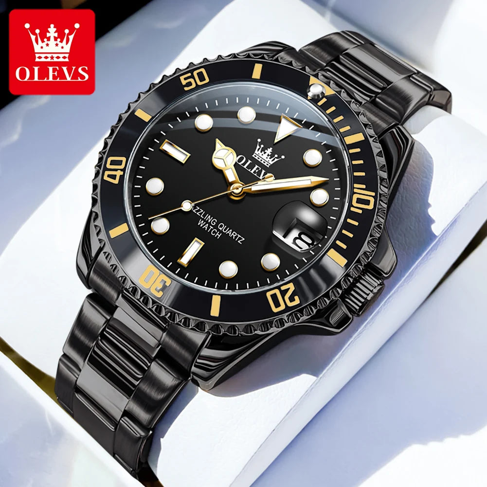 Men's Quartz Stainless Steel Watch with Calendar