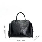 Women's Crocodile Pattern PU Leather Shoulder Tote Bag