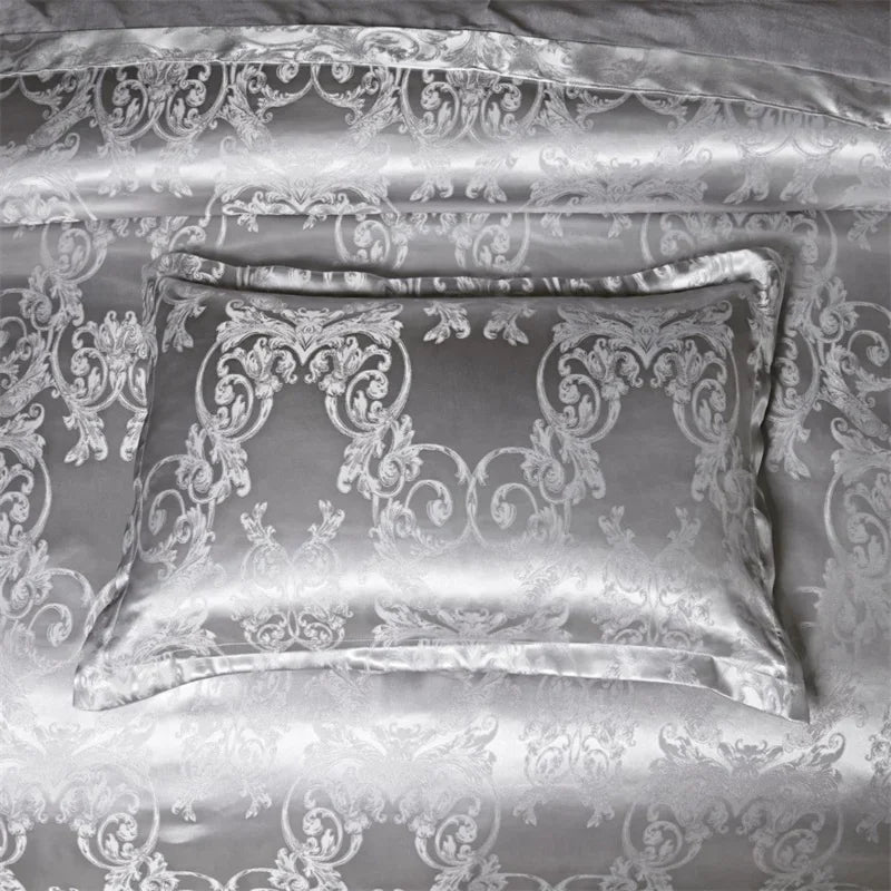 Silver Print Duvet Cover Set with Pillowcases