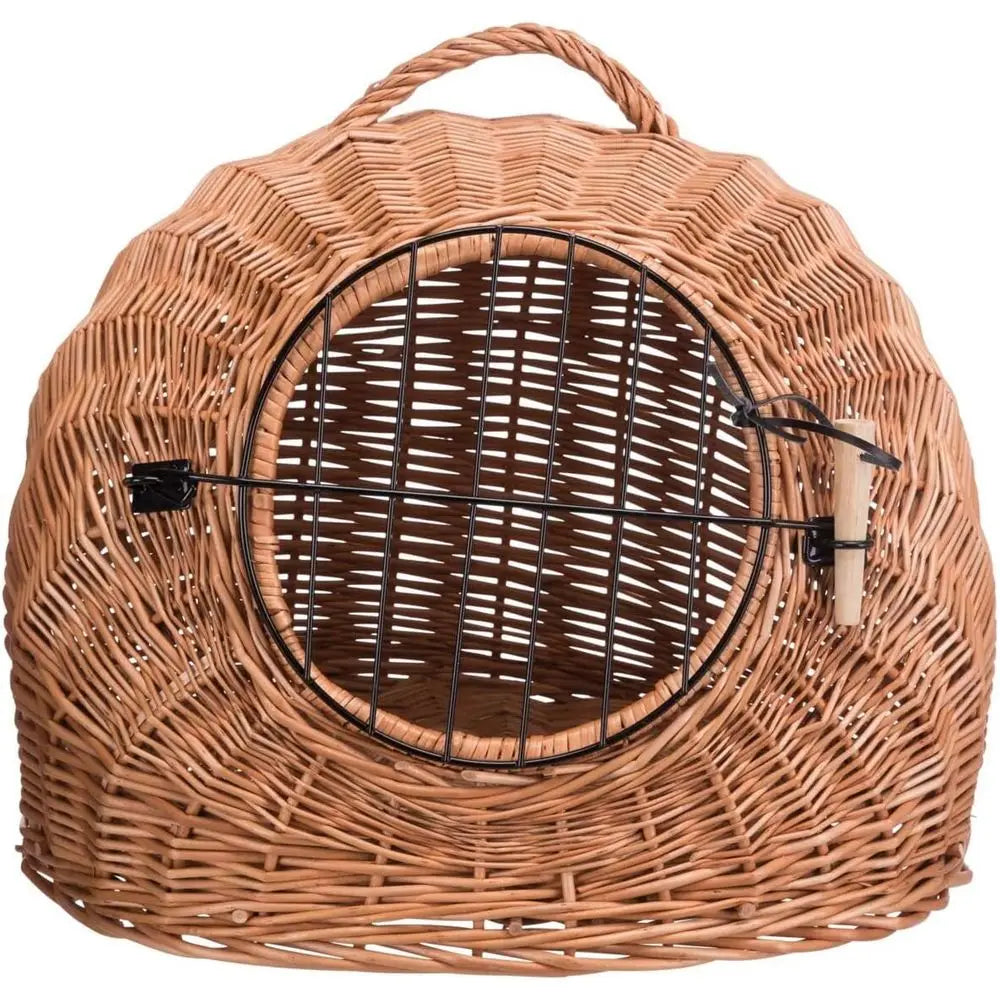 Classic Cat Basket Carrier with Wire Grid Door for Cats
