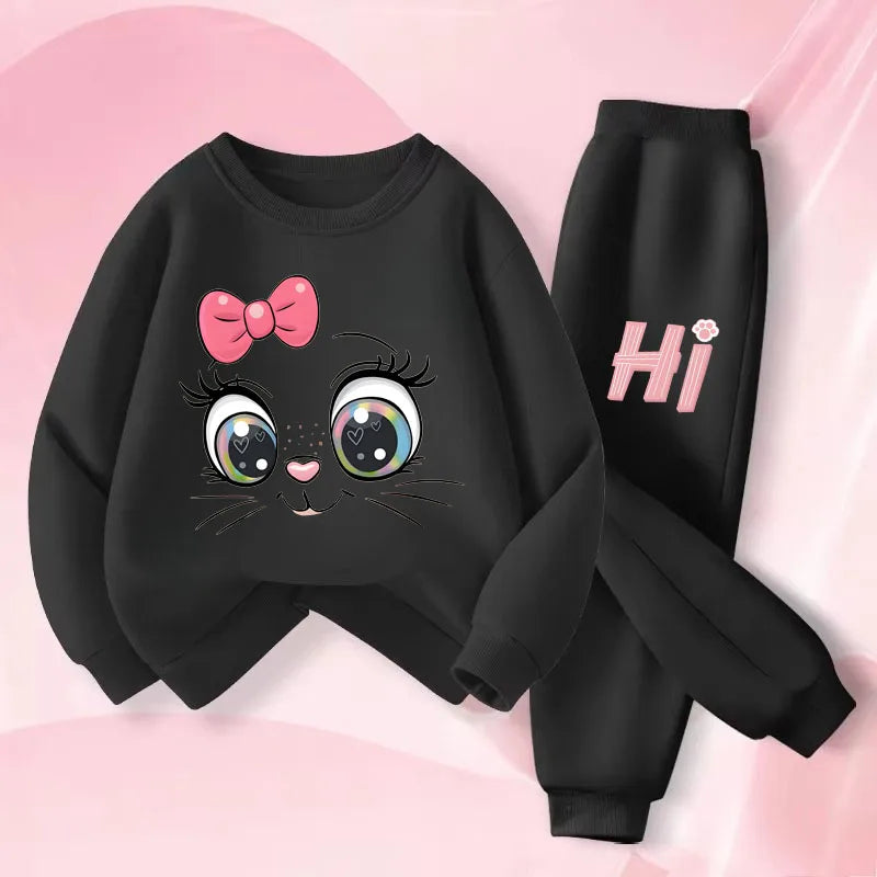 Girls' Long Sleeve Hoodie and Pants 2-Piece Set