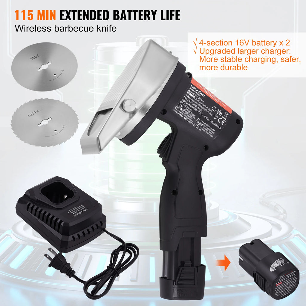 Electric Shawarma Knife and Commercial Gyro Cutter 80W