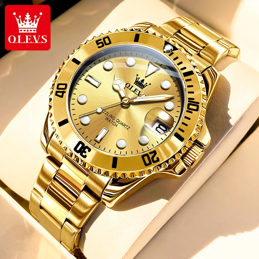 Men's Quartz Stainless Steel Watch with Calendar