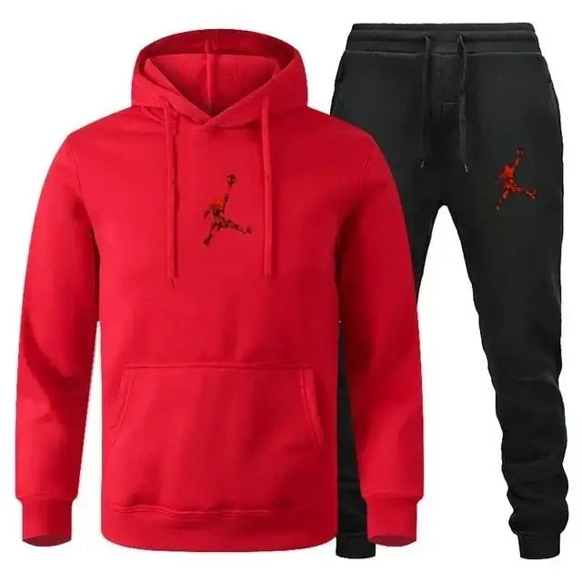 Men's Hooded Pullover and Jogger Pants Two-Piece Set
