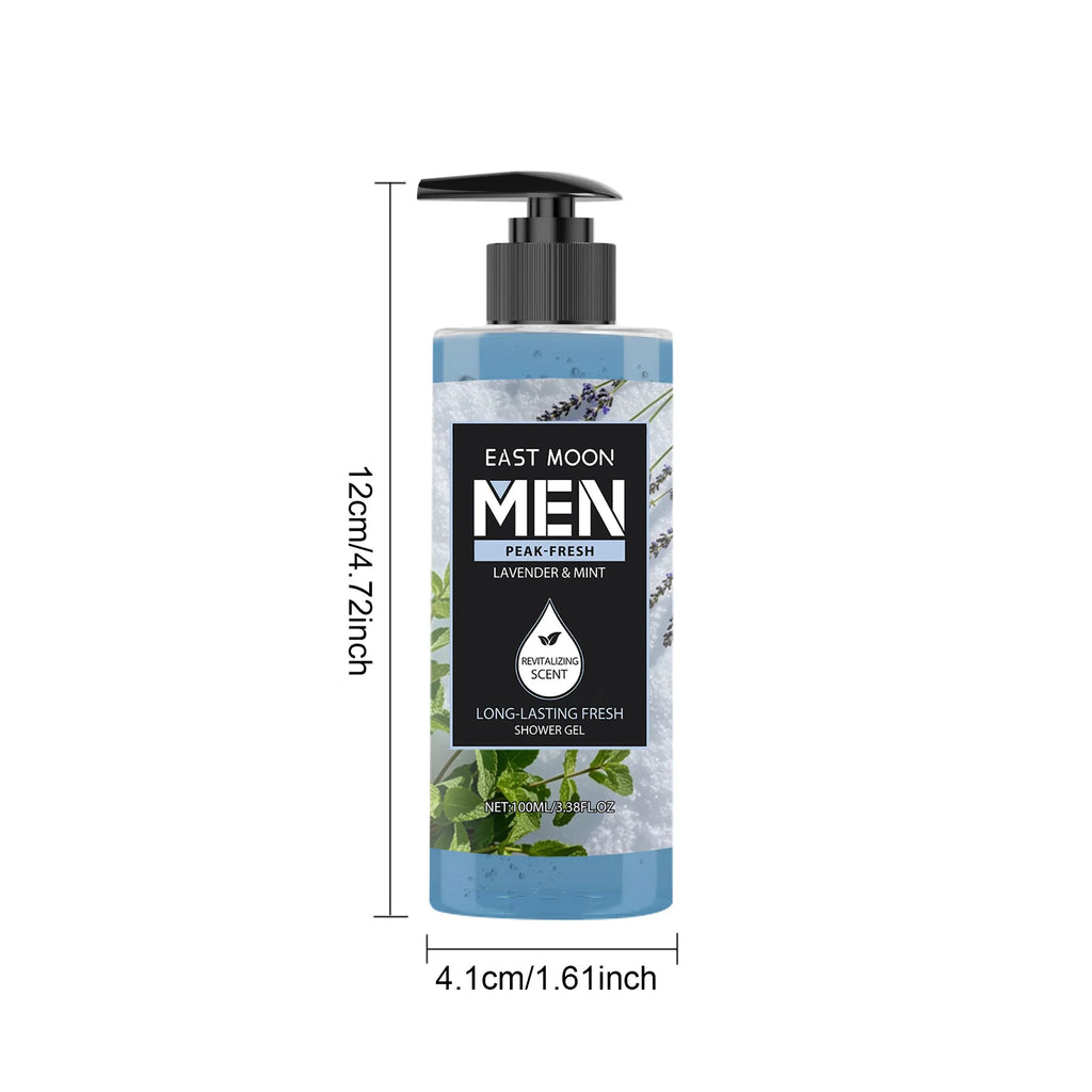 Men Long Lasting Fragrance Shower Gel Deeply Cleansing Exfoliating 3.4 fl oz