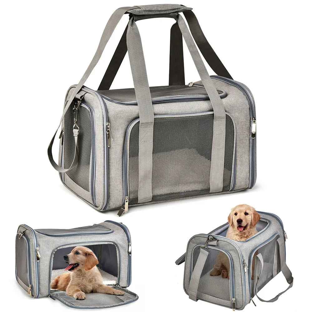 Breathable Mesh Travel Pet Carrier Shoulder Bag for Cats Dogs
