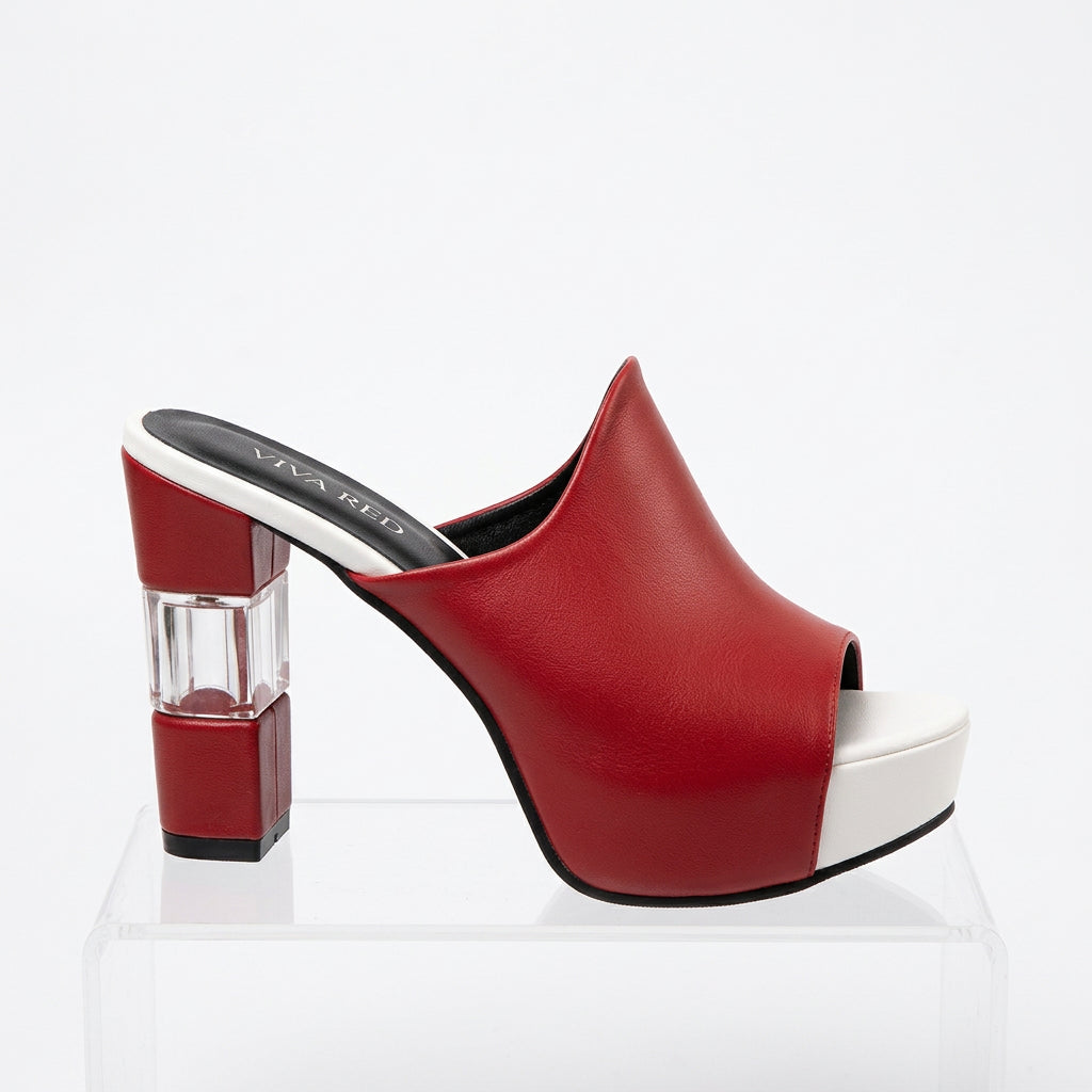 Women's Peep Toe Platform Wedge Mules and Slip-on Sandals