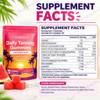 Natural Tanning Gummies L-Tyrosine Vitamin C Vegan 60 Pieces