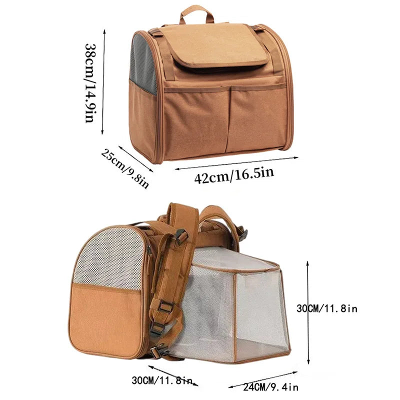 Expandable Breathable Pet Carrier Backpack for Cats Dogs