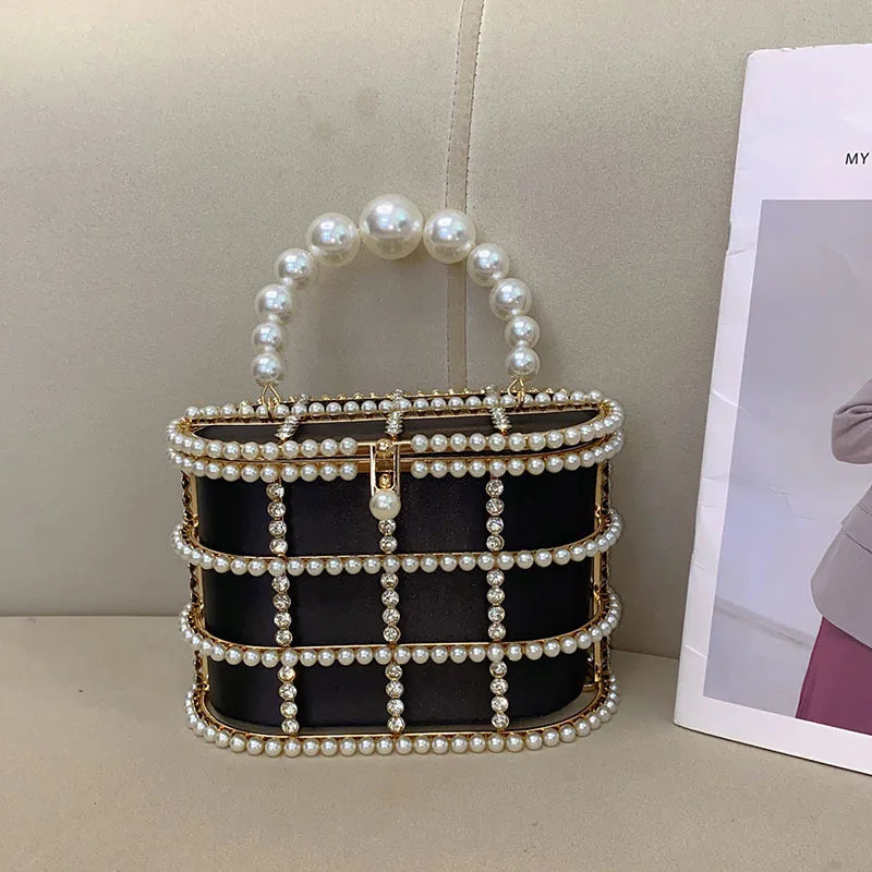 Women's Luxury Hollow Out Rhinestone Evening Clutch Bag