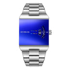Men's Fashion Square Stainless Steel Quartz Wristwatch
