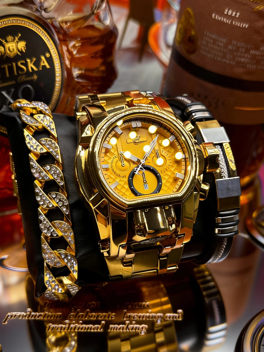 Men's Punk Large Dial Waterproof Luminous Quartz Watch