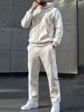 Men's Casual Zip-Up Hoodie and Pants Tracksuit Set