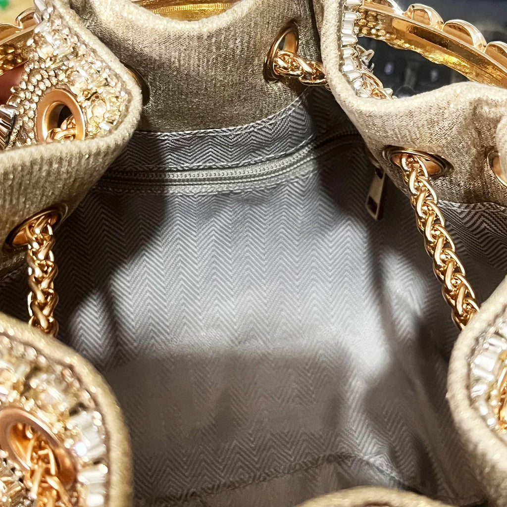 Women's Luxury Crystal Rhinestone Evening Bucket Bag