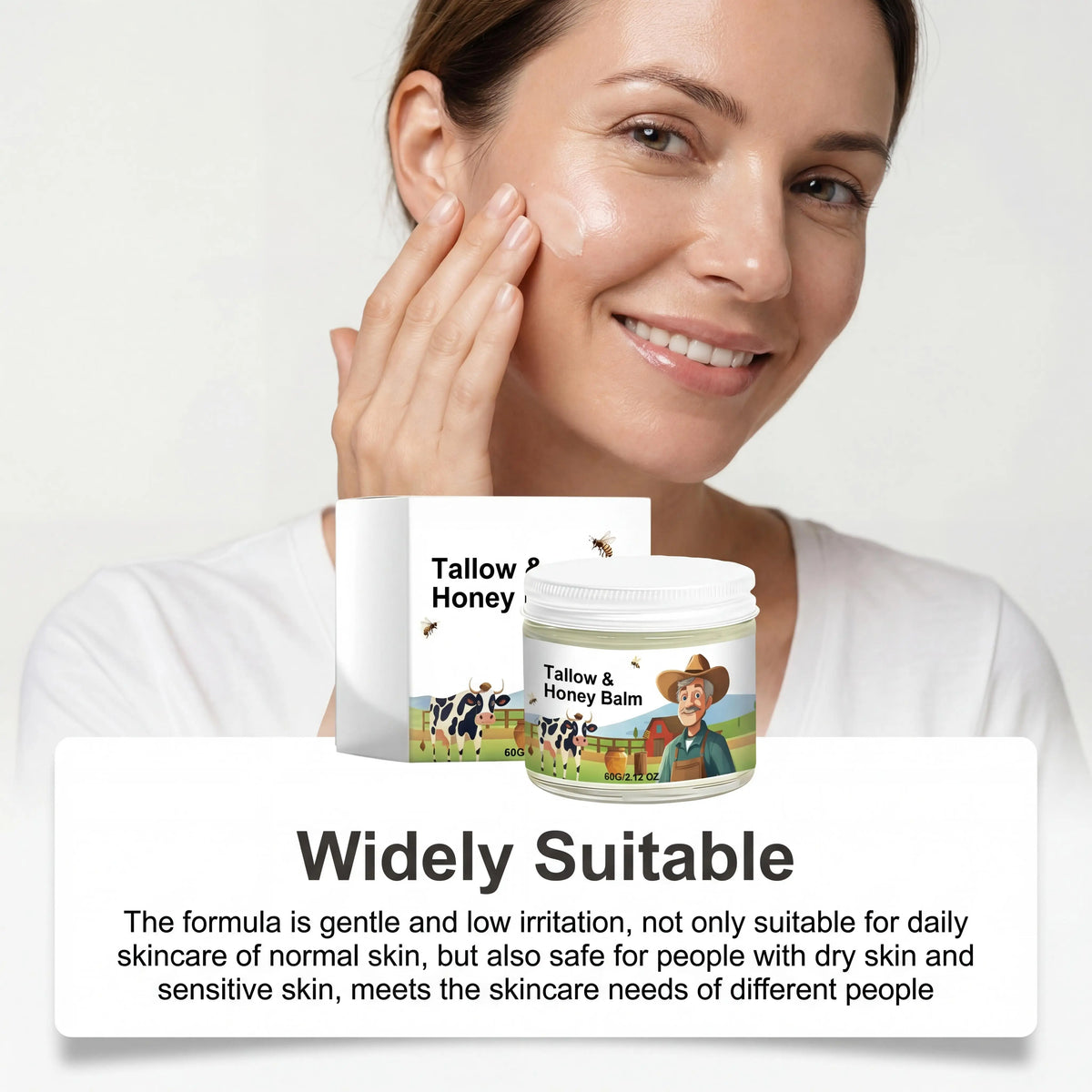 Whipped Beef Tallow & Honey Moisturizing Face Cream