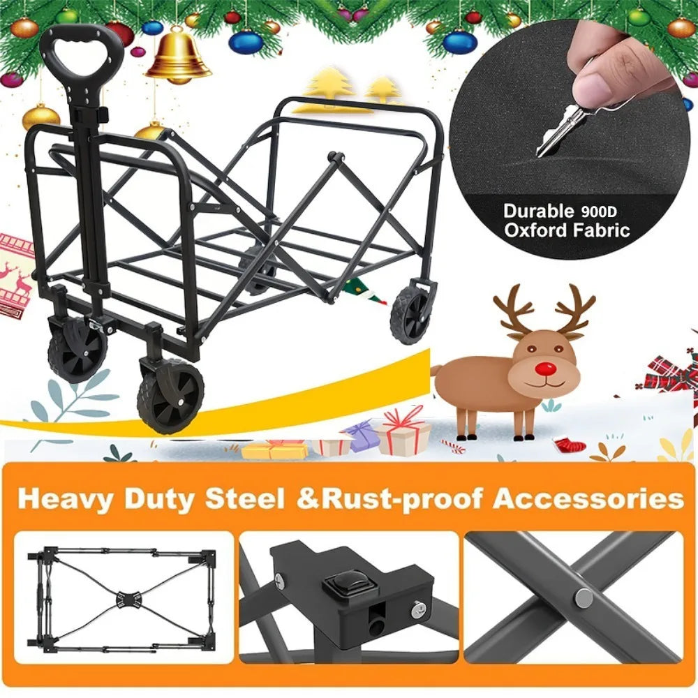 Heavy Duty Folding Wagon Cart with All Terrain Wheels